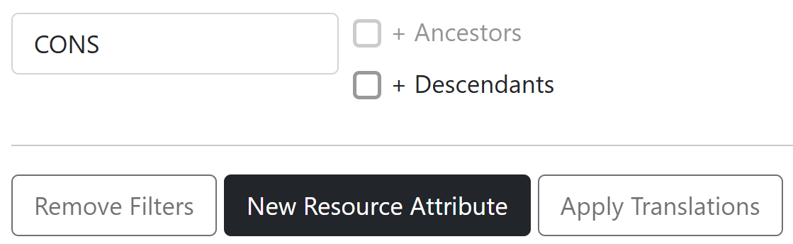 Button for creating a new resource attribute.