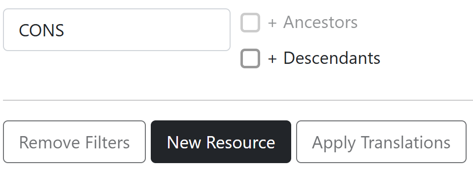 Button for creating a new resource.