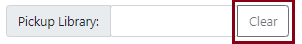 Clear button for pick-up library filter